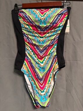 Anne Cole Women’s Bright Multi Colored Lace One-Piece Swimsuit
